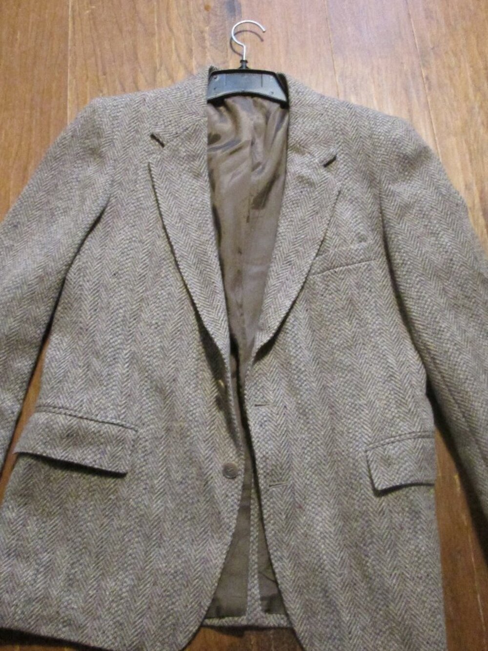 levi's 70s Tweed herringbone 2 button sport coat gray brown tweed 40 R USA md